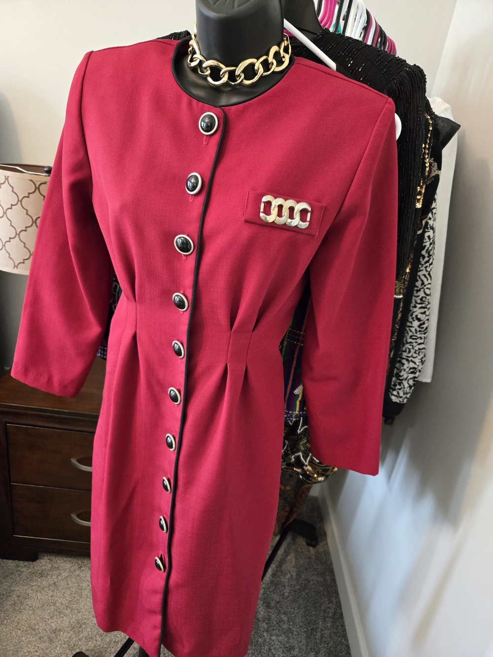 Vintage Button-Front Women's Dress